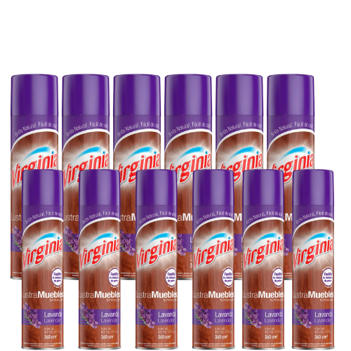 Caja Lustra muebles virginia en aerosol (12 unidades)