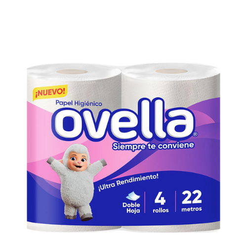 Papel Higiénico Ovella Doble Hoja 22 metros- (12 packs)